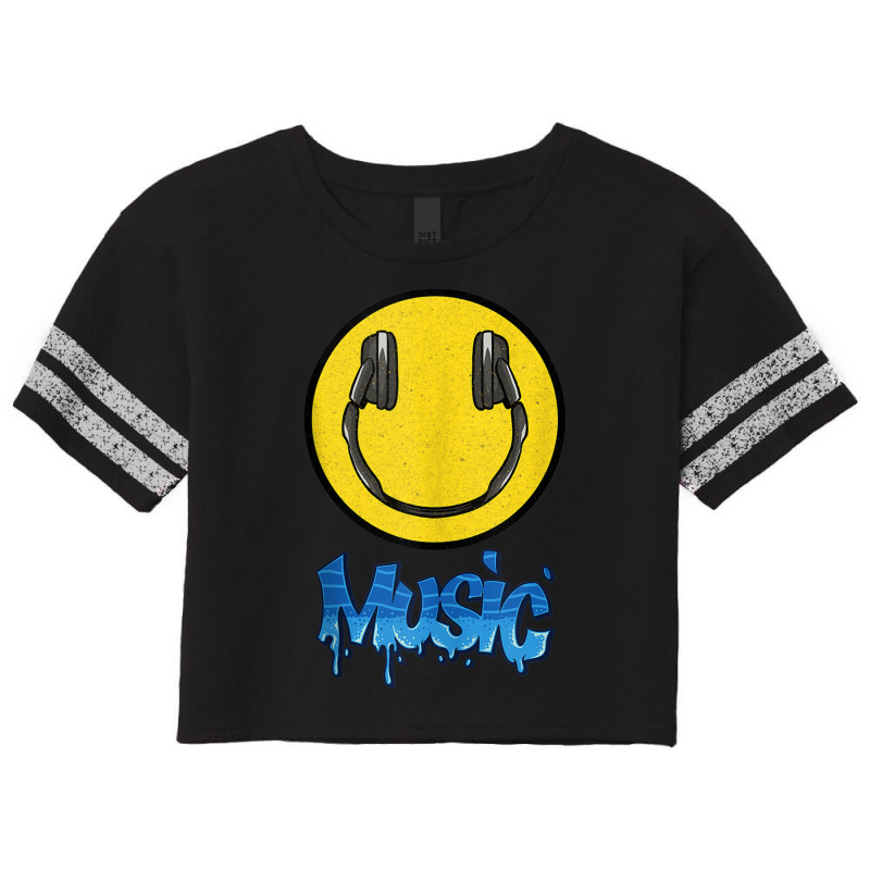 Music I Love The 90's Dj Headphones Smile Face Headset Raver Funny Men Scorecard Crop Tee by FrederickDesign | Artistshot