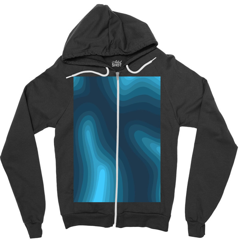 Blue Shapes   Cool Zipper Hoodie by Kelly S | Artistshot