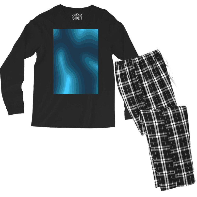 Blue Shapes   Cool Men's Long Sleeve Pajama Set by Kelly S | Artistshot