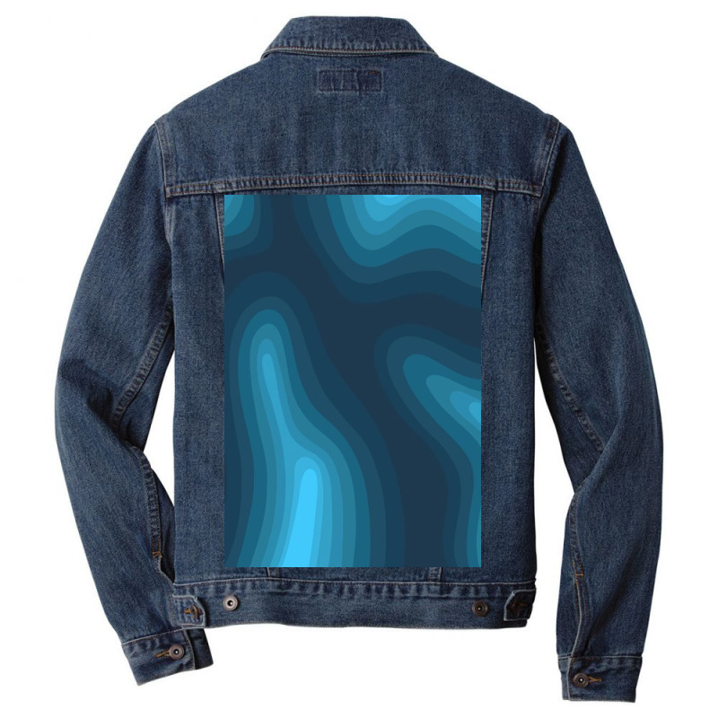 Blue Shapes   Cool Men Denim Jacket by Kelly S | Artistshot