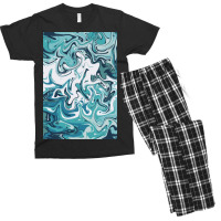 Blue Swirls   Marble Men's T-shirt Pajama Set | Artistshot