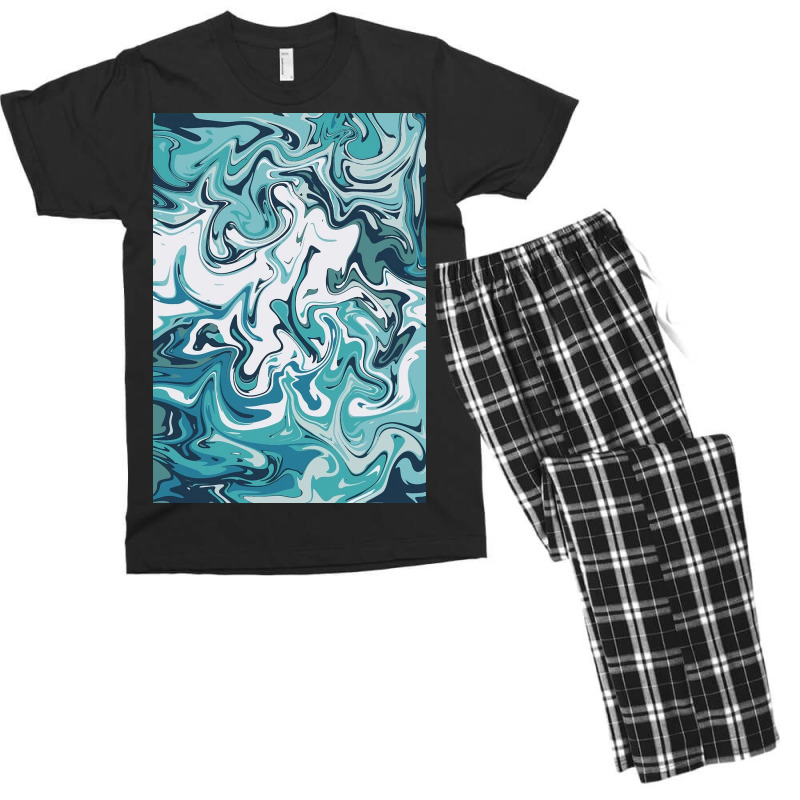 Blue Swirls   Marble Men's T-shirt Pajama Set by Kelly S | Artistshot