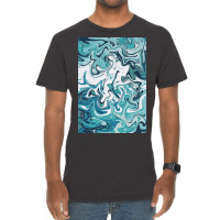 Blue Swirls   Marble Vintage T-shirt | Artistshot