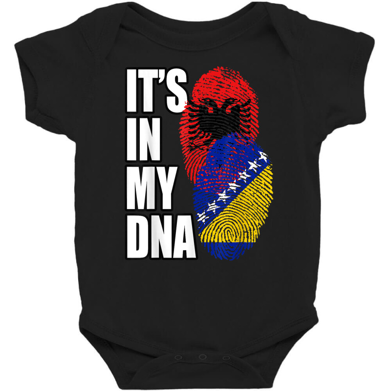 Bosnian And Albanian Mix Dna Flag Heritage Gift T Shirt Baby Bodysuit by swaratpoavonabil | Artistshot