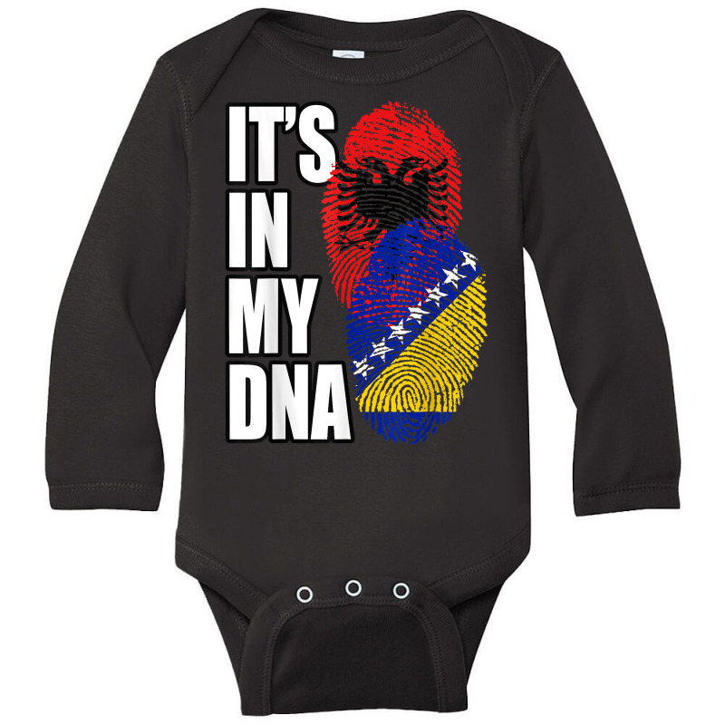 Bosnian And Albanian Mix Dna Flag Heritage Gift T Shirt Long Sleeve Baby Bodysuit by swaratpoavonabil | Artistshot