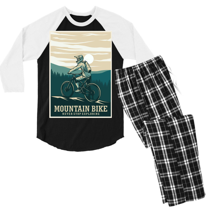 Muntain Bike Retro Men's 3/4 Sleeve Pajama Set by Kelly S | Artistshot