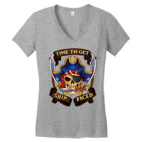 Pirates Time To Get Ship Faced Talk Like A Pirate Day Humor Long Sleev Women's V-neck T-shirt | Artistshot