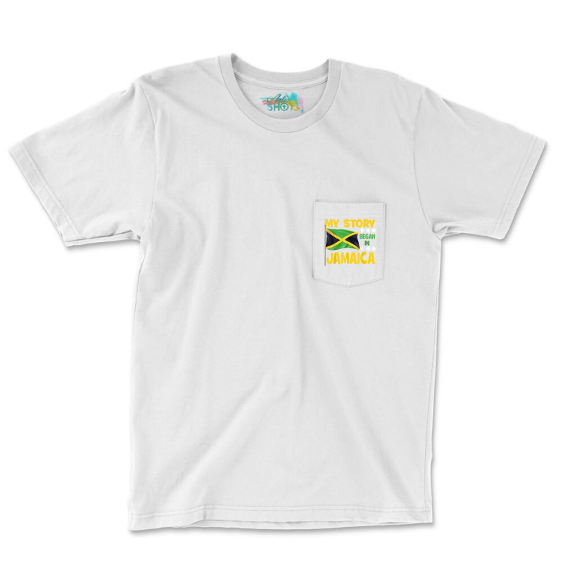 Jamaicans My Story Began In Jamaica Pride Jamaica Lovers T Shirt Pocket T-Shirt by hglan77 | Artistshot
