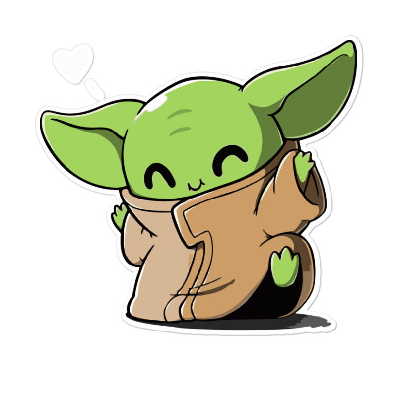 Custom Baby Yoda Cute Sticker By Cm-arts - Artistshot