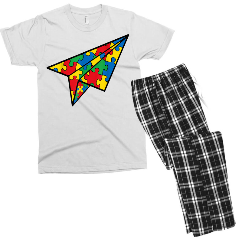 Paper Airplane Puzzle Piece Autism Awareness Boys Kids T Shirt Men's T-shirt Pajama Set | Artistshot