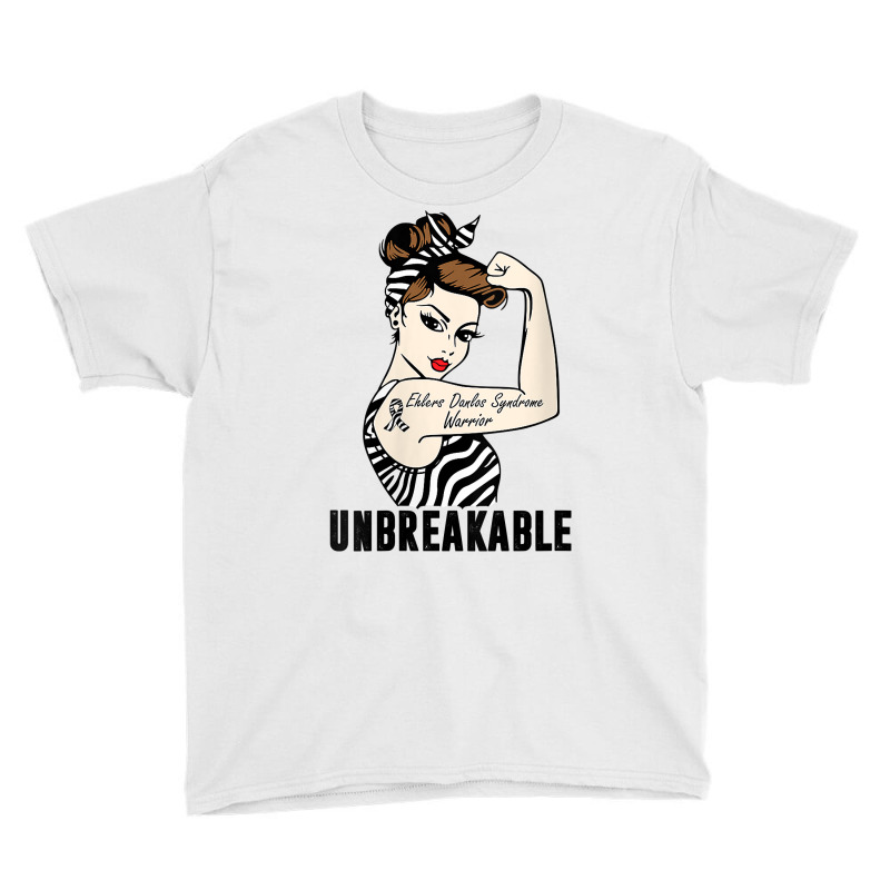 Womens Ehlers Danlos Syndrome Warrior Unbreakable Strong Woman V Neck Youth Tee | Artistshot