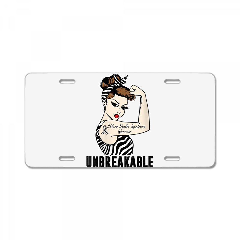 Womens Ehlers Danlos Syndrome Warrior Unbreakable Strong Woman V Neck License Plate | Artistshot