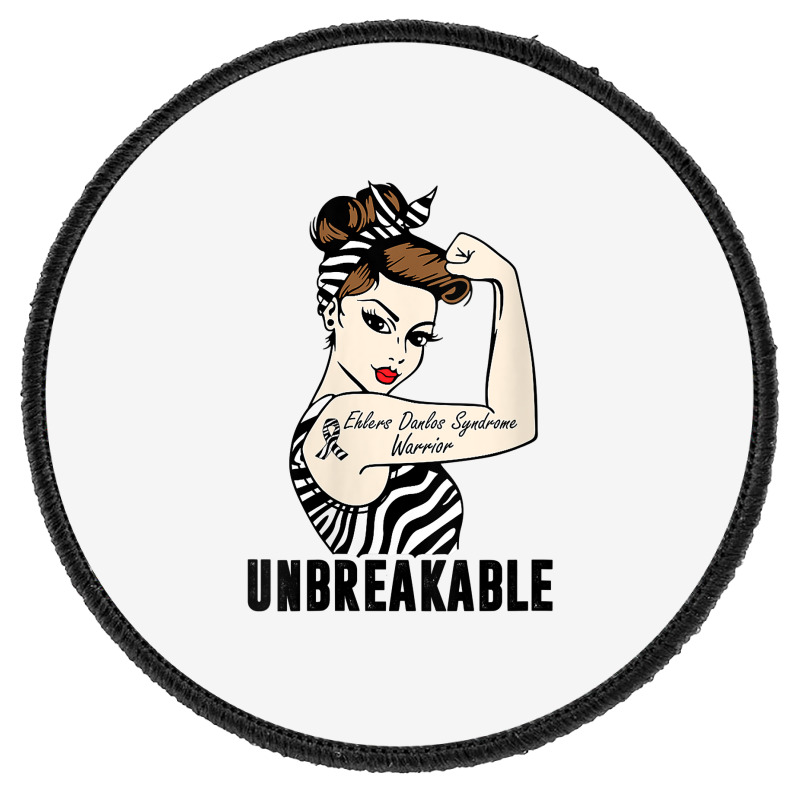 Womens Ehlers Danlos Syndrome Warrior Unbreakable Strong Woman V Neck Round Patch | Artistshot