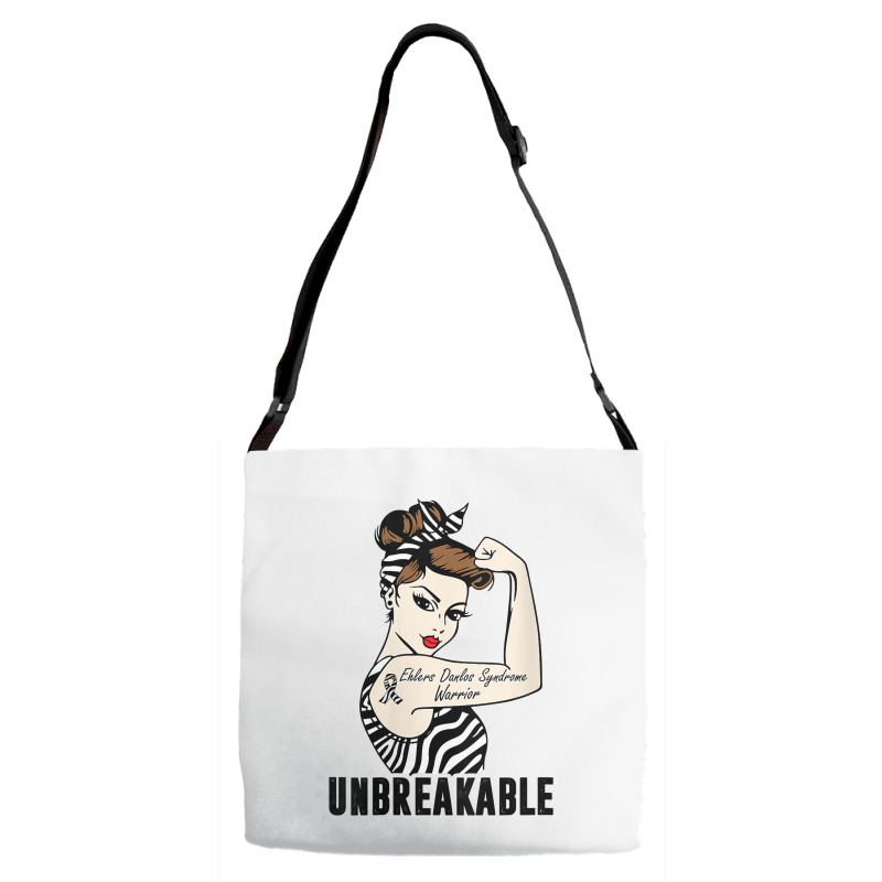 Womens Ehlers Danlos Syndrome Warrior Unbreakable Strong Woman V Neck Adjustable Strap Totes | Artistshot