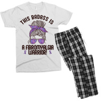 This Badass Is A Fibromyalgia Warrior Awareness Woman Meme Premium T S Men's T-shirt Pajama Set | Artistshot