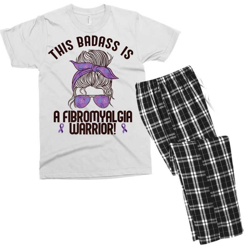 This Badass Is A Fibromyalgia Warrior Awareness Woman Meme Premium T S Men's T-shirt Pajama Set | Artistshot