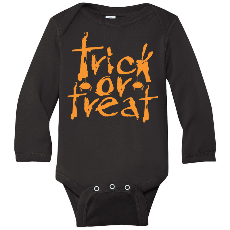 Halloween T  Shirt Trick Or Treat. Classic Halloween Costume Design. T Long Sleeve Baby Bodysuit | Artistshot