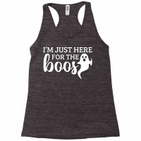 Halloween T  Shirti´m Just Here For The Boos Ghost White Stroke Text Racerback Tank | Artistshot