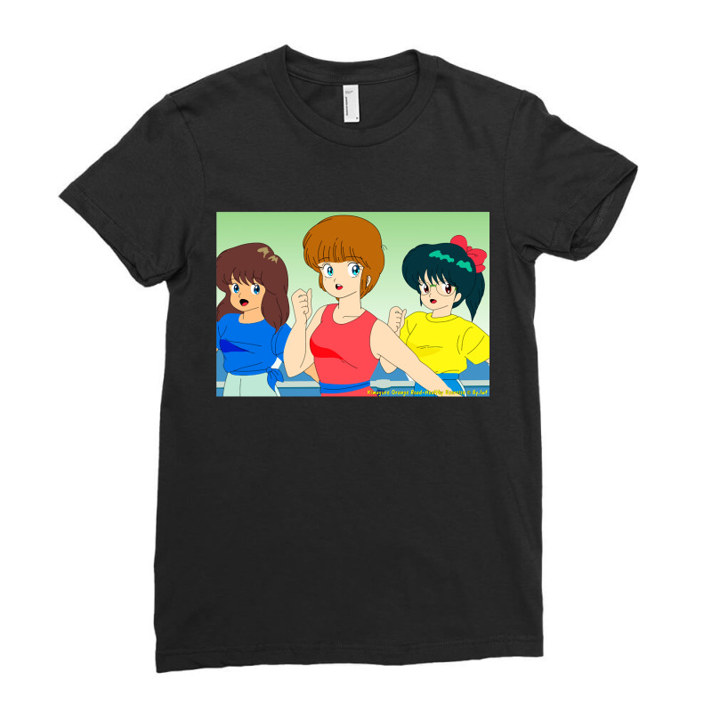 Retro  Anime Cute Call Me Ladies Fitted T-Shirt by KaliyahArtists | Artistshot