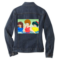 Retro  Anime Cute Call Me Ladies Denim Jacket | Artistshot