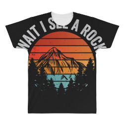 wait i see a rock geologist fossil earth history gift All Over Men's T-shirt | Artistshot