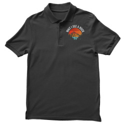wait i see a rock geologist fossil earth history gift Men's Polo Shirt | Artistshot