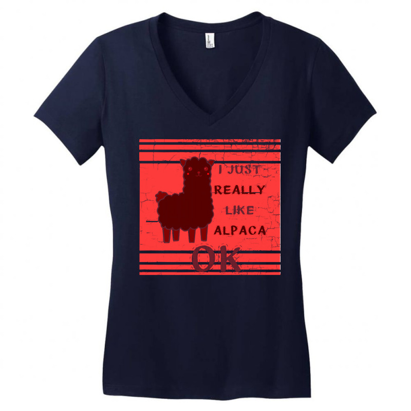 Funny Llama T  Shirt Funny Llama Alpaca T  Shirt Women's V-Neck T-Shirt by improbablerecent | Artistshot