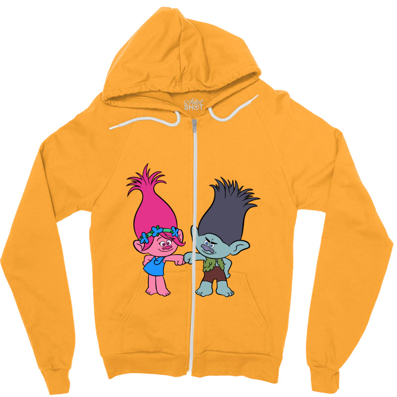 Branch And Poppy Trolls Zipper Hoodie | Artistshot