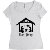 True Story Nativity, Christmas Nativity,   Holy Night, Christ Women's Triblend Scoop T-shirt | Artistshot