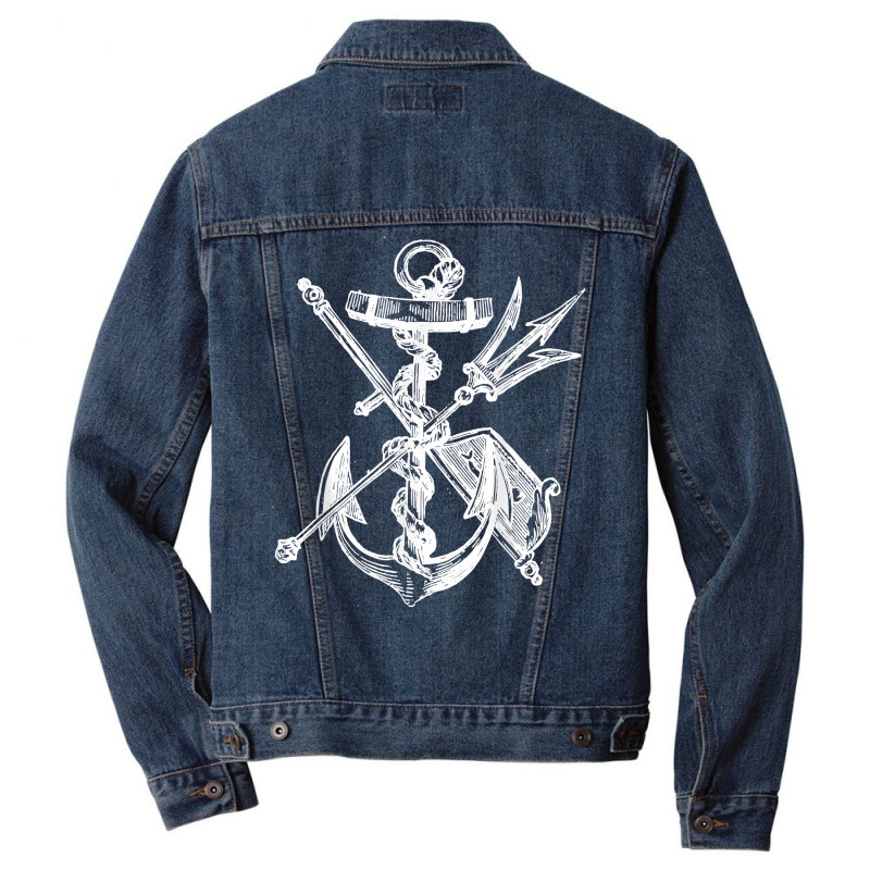 Poseidon Symbol Trident Ancient Greece Anchore T Shirt Men Denim Jacket | Artistshot