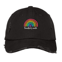 Teachers Aide Appreciation Gifts Cute Rainbow Teachers Aide T Shirt Vintage Cap | Artistshot