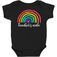 Teachers Aide Appreciation Gifts Cute Rainbow Teachers Aide T Shirt Baby Bodysuit | Artistshot