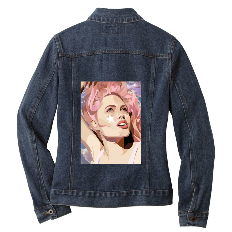 Angelina Jolie Cigarette Charming Ladies Denim Jacket by trokeryth | Artistshot