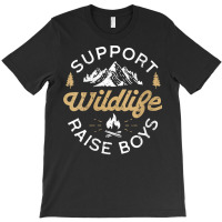 Womens Support Wildlife Raise Boys   Parent, Mom & Dad Gift V Neck T S T-shirt | Artistshot