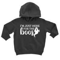 Halloween T  Shirti´m Just Here For The Boos Ghost White Stroke Text Toddler Hoodie | Artistshot