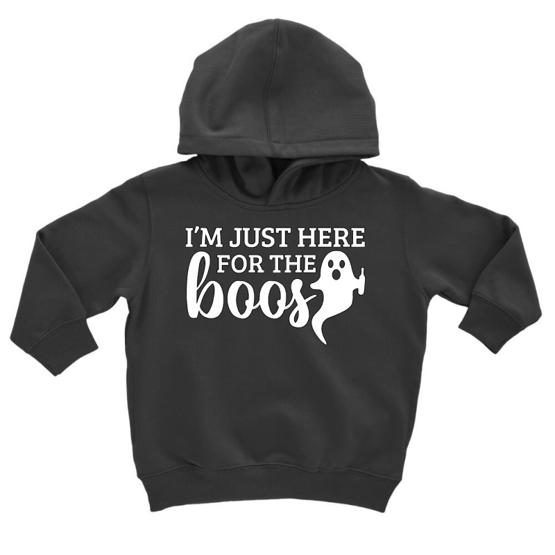 Halloween T  Shirti´m Just Here For The Boos Ghost White Stroke Text Toddler Hoodie by lebanesebetrayed | Artistshot