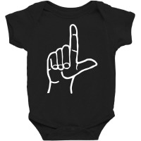 Loser Asl American Sign Language Letter L Finger Spelling Baby Bodysuit | Artistshot