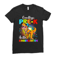 Dinosaur Goodbye Preschool Graduation Hello Kindergarten Ladies Fitted T-shirt | Artistshot