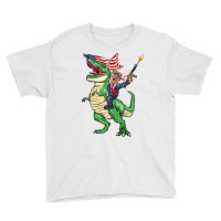 Machine Gun Trump On T Rex Dinosaur With American Flag Tank Top Youth Tee | Artistshot