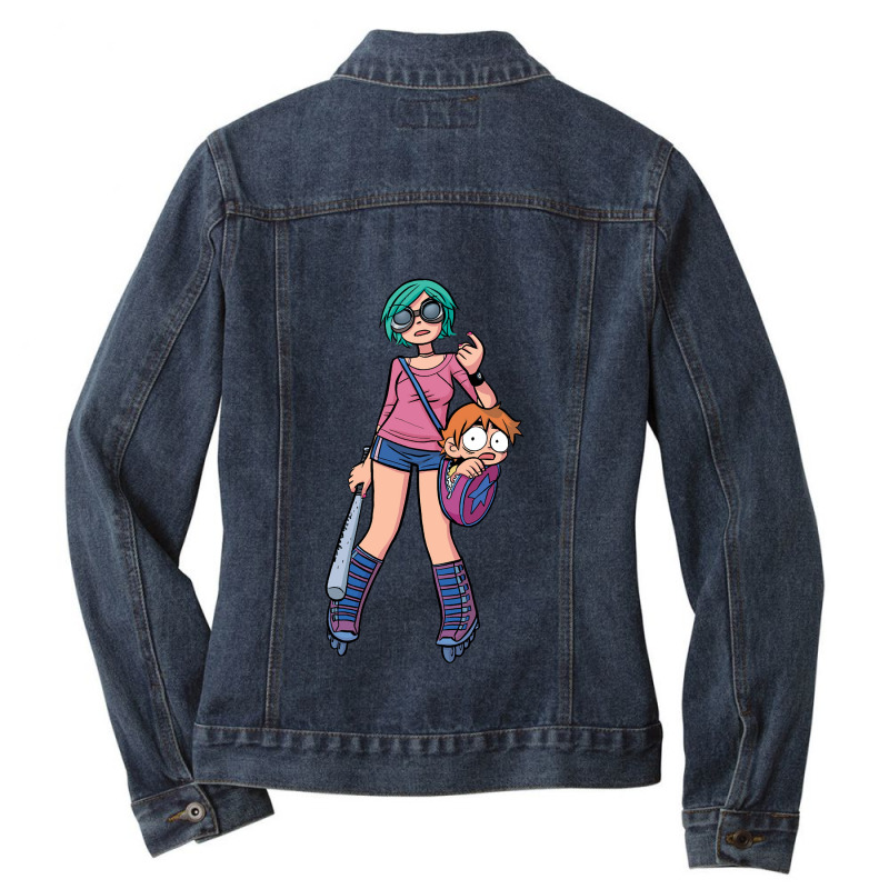 Classic Retro  Vampire Art Ladies Denim Jacket by AlisonArtists | Artistshot