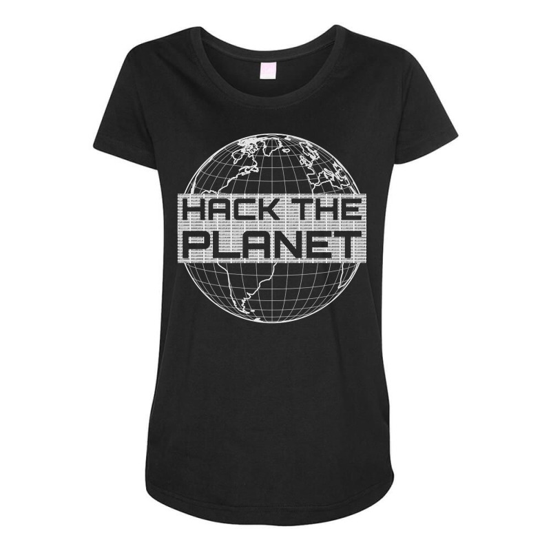 Hack The Planet Light Gray Globe Design For Computer Hackers Premium T Maternity Scoop Neck T-shirt by jenneyljkalasoha | Artistshot