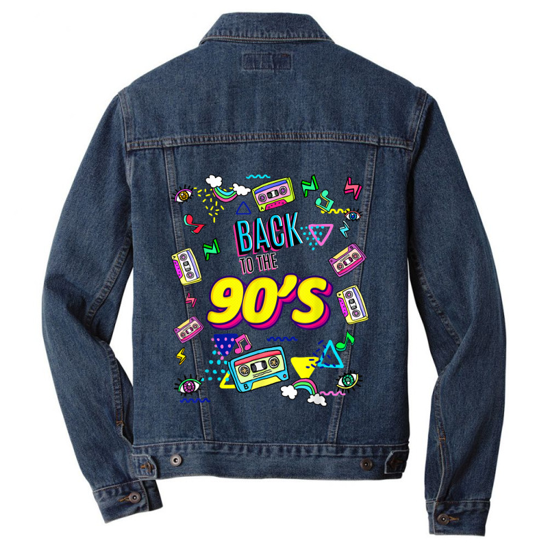 Retro Back To 90's Novelty Graphics & Cool Designs Funny Gifts Boys Gi Men Denim Jacket by FrederickDesign | Artistshot