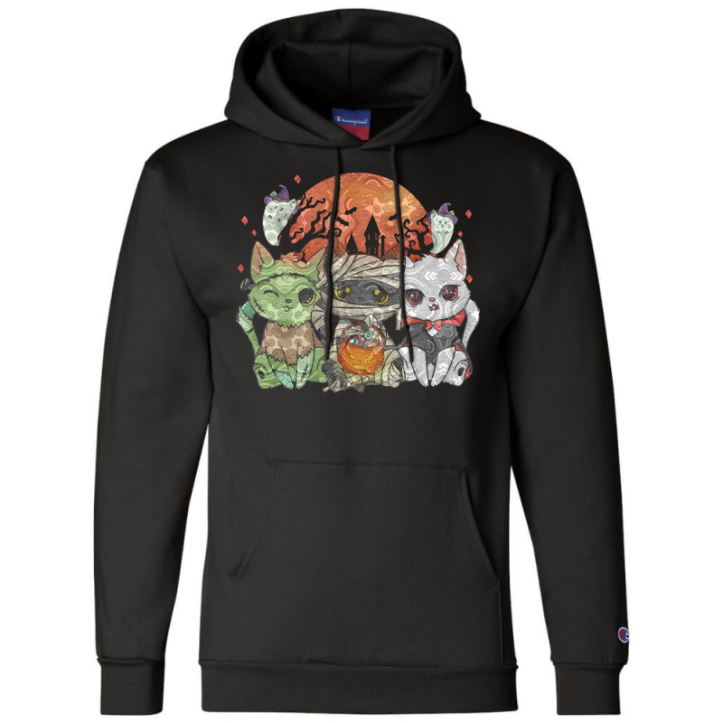 Halloween Cat Halloween Costume T  Shirt Halloween Cat Halloween Costu Champion Hoodie | Artistshot