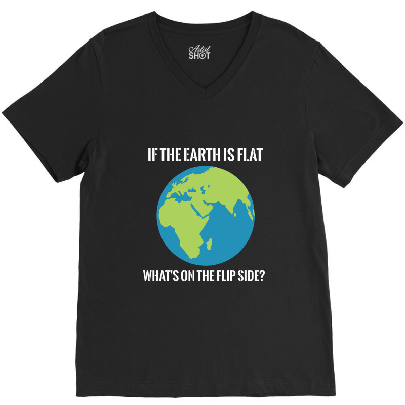 Flat Earth V-neck Tee | Artistshot