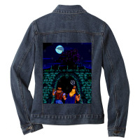 Graphic Picture  Vampires My Favorite People Ladies Denim Jacket | Artistshot