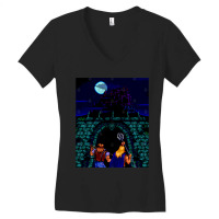 Graphic Picture  Vampires My Favorite People Women's V-neck T-shirt | Artistshot