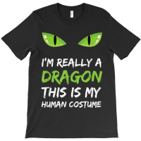 I'm Really A Dragon This Is My Human Costume T Shirt Cute Design Chara T-shirt | Artistshot