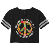 Imagine All The People Living Life In Peace Art Scorecard Crop Tee | Artistshot