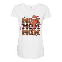 Football Mom Lightning Bolt Football Season Game Day Vibes T Shirt Maternity Scoop Neck T-shirt | Artistshot