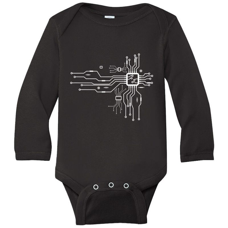 Cpu Heart Chipset Board Electrical Electronic Engineer T Shirt Long Sleeve Baby Bodysuit by sieuduong86 | Artistshot